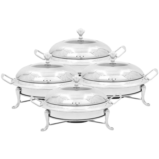 4x Stainless Steel Round Buffet Chafing Dish Cater Food