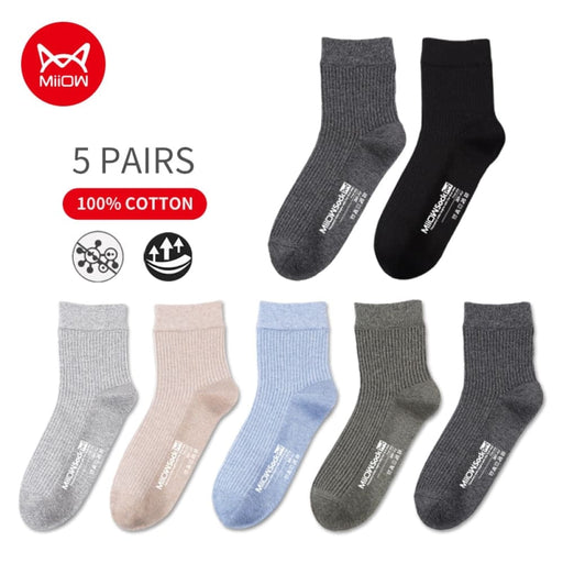 5 Pairs Black Business Men Socks Cotton New Style Casual