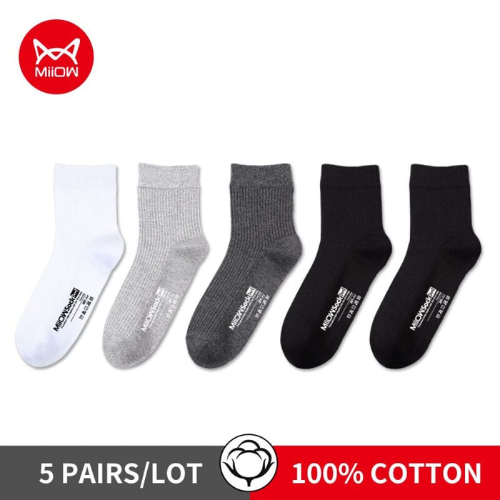 5 Pairs Black Business Men Socks Cotton New Style Casual