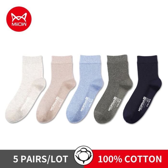 5 Pairs Black Business Men Socks Cotton New Style Casual