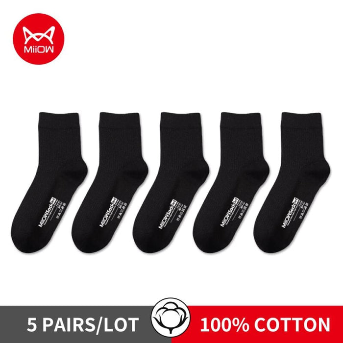 5 Pairs Black Business Men Socks Cotton New Style Casual