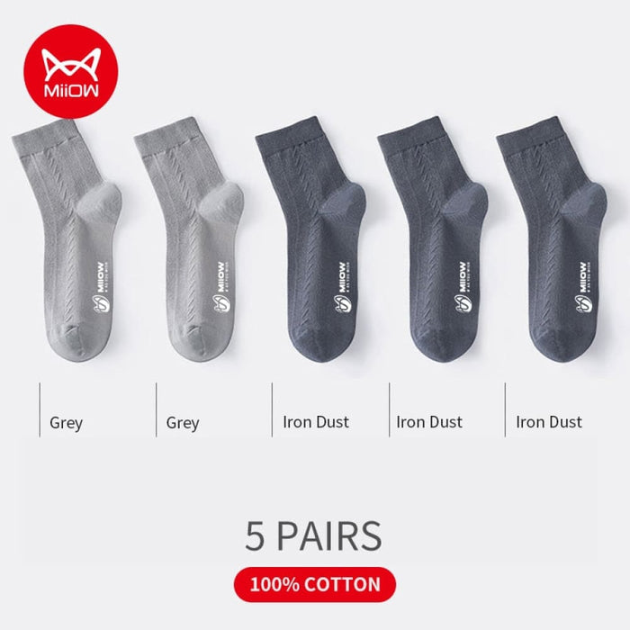 5 Pairs Cotton Socks Men’s Casual Dress Printing Winter