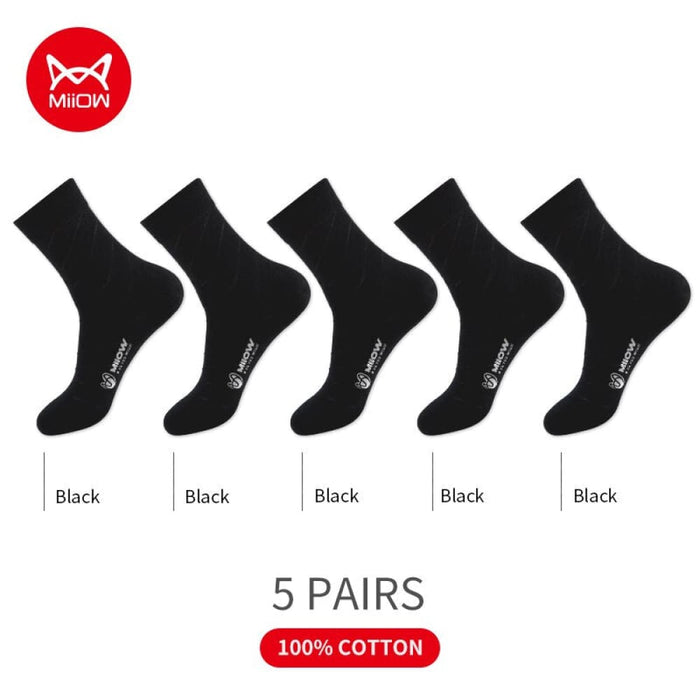 5 Pairs Cotton Socks Men’s Casual Tube Winter Warm Long