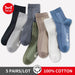 5 Pairs Men Cotton Socks Printing Casual Dress Long Male