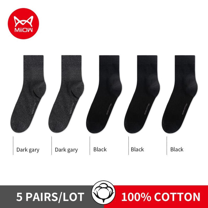 5 Pairs Men’s Socks Cotton New Style Black Business Man