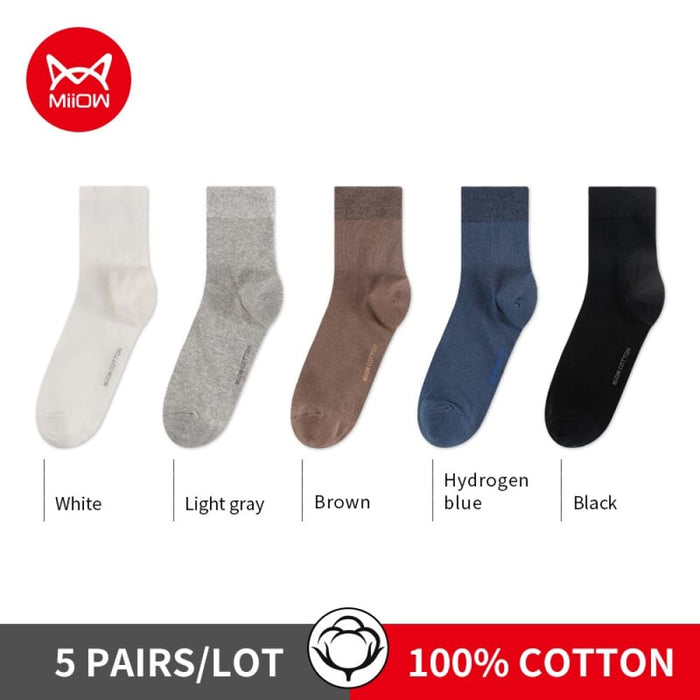 5 Pairs Men’s Socks Cotton New Style Black Business Man