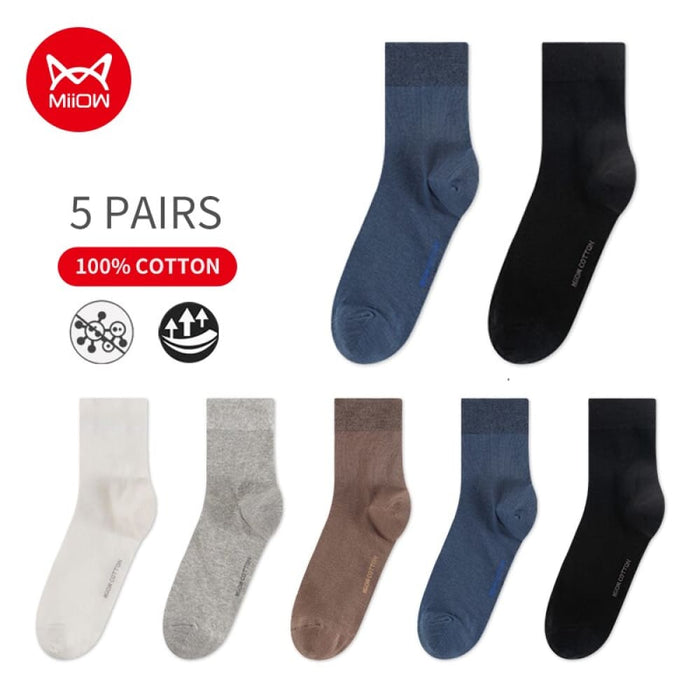 5 Pairs Men’s Socks Cotton New Style Black Business Man