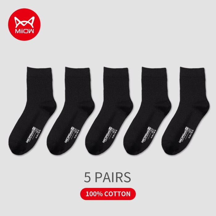 5 Pairs Men’s Socks Cotton New Style Black Business Men