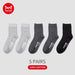 5 Pairs Men’s Socks Cotton New Style Black Business Men