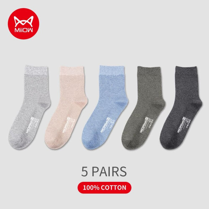 5 Pairs Men’s Socks Cotton New Style Black Business Men