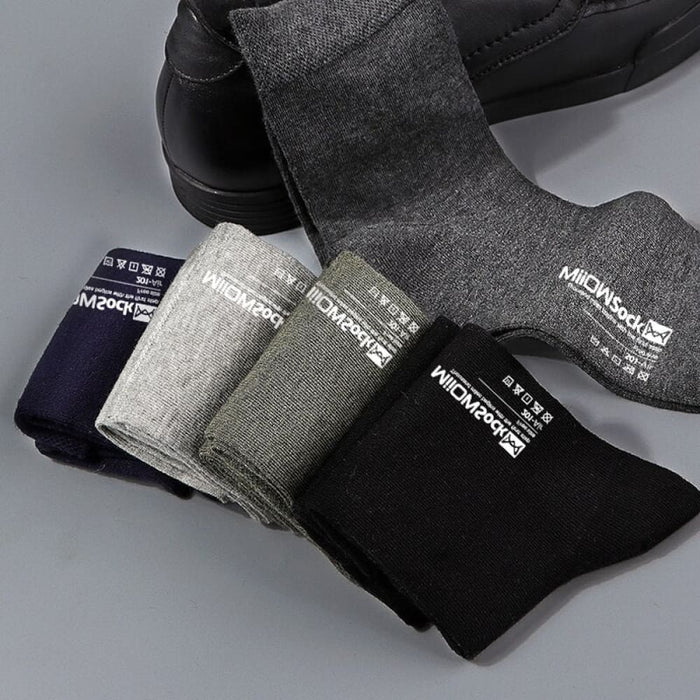 5 Pairs Men’s Socks Cotton New Style Black Business Men