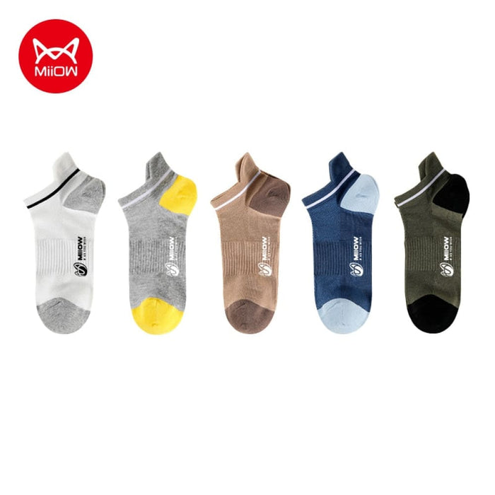 5 Pairs Summer Cotton Men Socks Low Cut Ankle Comfortable