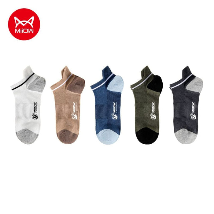 5 Pairs Summer Cotton Men Socks Low Cut Ankle Comfortable