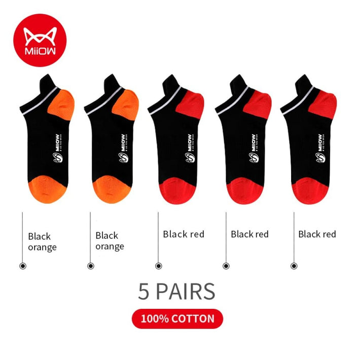 5 Pairs Summer Cotton Men Socks Patchwork Low Cut Casual