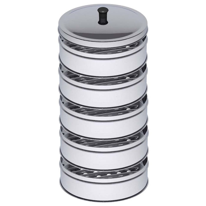 5 Tier 25cm Stainless Steel Steamers With Lid Work Inside