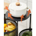 5 Tier Steel Round Rotating Kitchen Cart Multi-functional