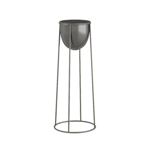 50cm Round Wire Metal Flower Pot Stand With Black Flowerpot