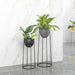 50cm Round Wire Metal Flower Pot Stand With Black Flowerpot