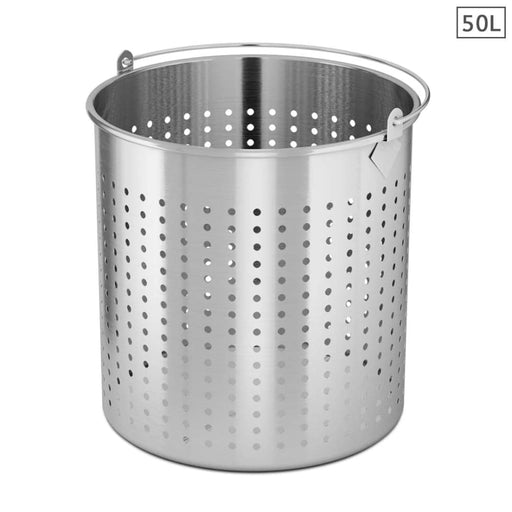50l 18 10 Stainless Steel Perforated Stockpot Basket Pasta