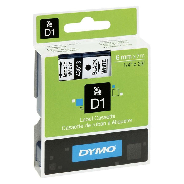 Laminated Tape For Labelling Machines By Dymo D1 43613 6 Mm Labelmanager White Black 5 Units