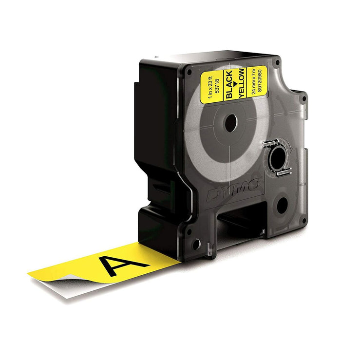 Laminated Tape For Labelling Machines By Dymo D1 53718 24 Mm Labelmanager Black Yellow 5 Units