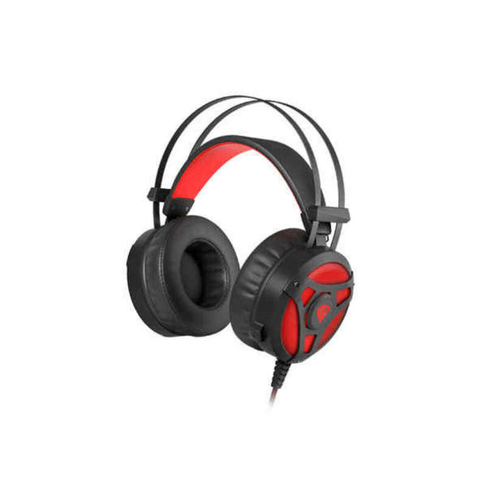 Headphones With Microphone By Genesis Neon 360 Red Black
