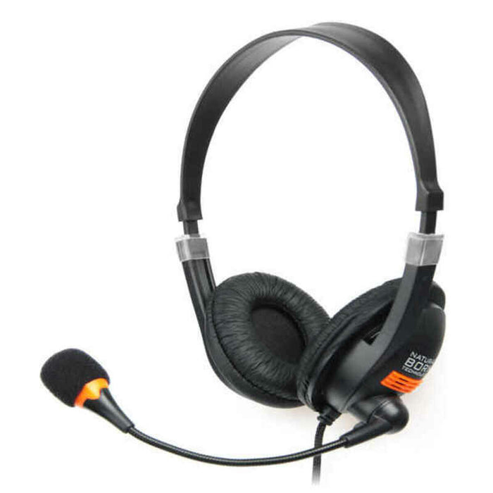 Headphones With Microphone By Natec Nsl0294 Black Orange 1 Unit