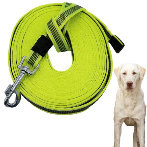 5m 10m 15m Reflective Rubber Leash For Dog - Green