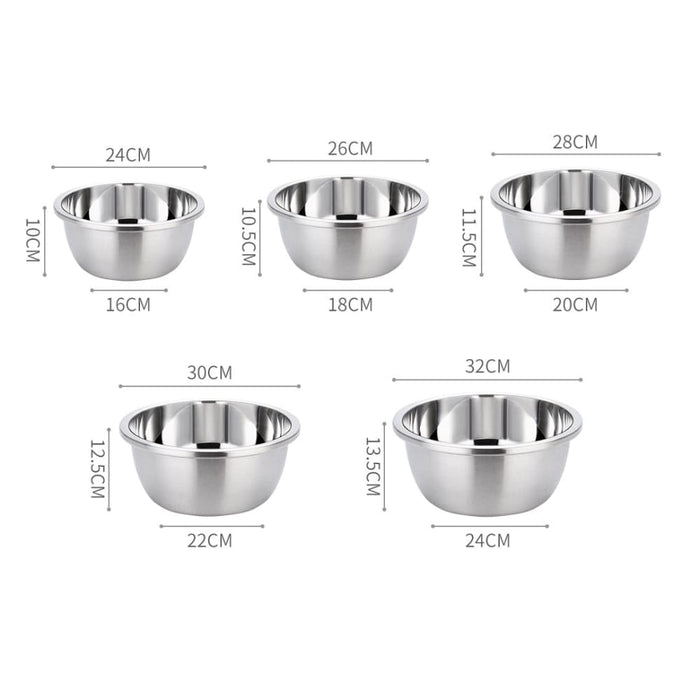 5pcs Deepen Polished Stainless Steel Stackable Baking