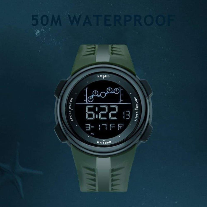 6 In 1 Men’s 30m Waterproof Sport Led Digital Wrist Watch