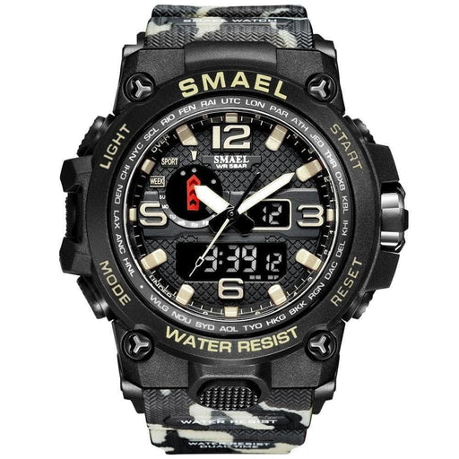 6 In 1 Men’s 50m Waterproof Dual Display Wrist Watch