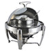 6.5l Stainless Steel Round Soup Tureen Bowl Station Roll Top