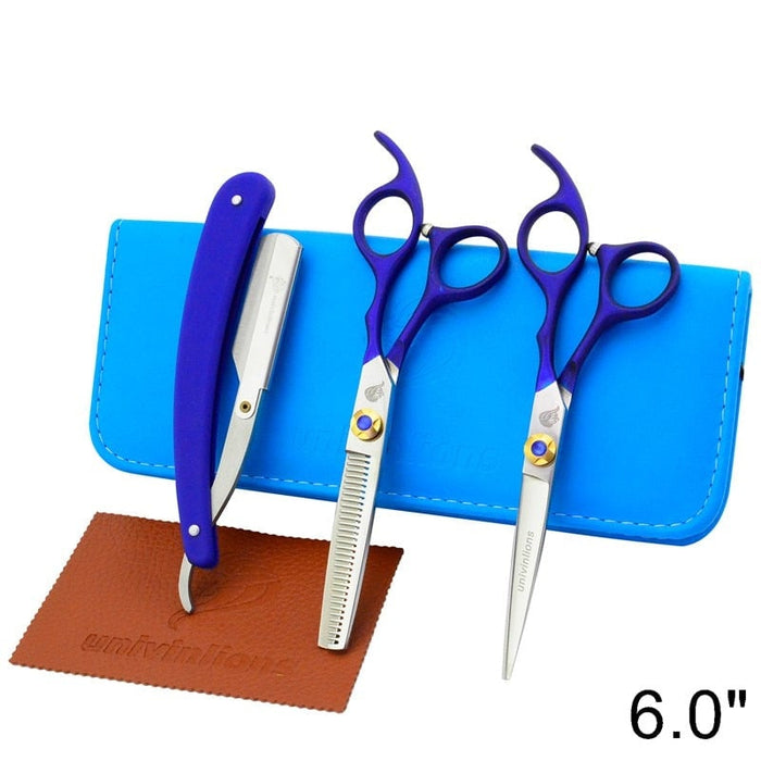 6 Inch Blue Professional Thinning & Cutting Scissors