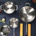 6 Piece Cookware Set 18 10 Stainless Steel 3-ply Frying Pan