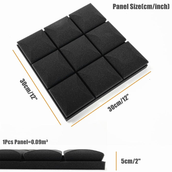 6 12 24pcs Acoustic Soundproof Foam Panel With Tapes