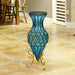 67cm Blue Glass Tall Floor Vase And 12pcs Dark Pink