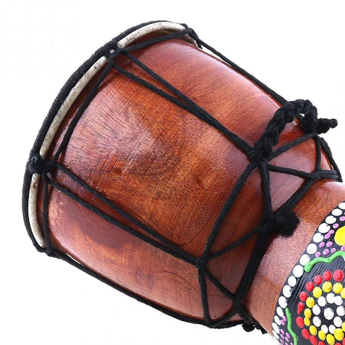 6in African Djembe Drum Hand-carved Solid-wood Goat-skin