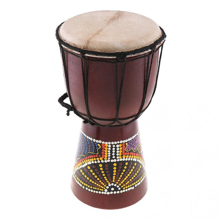 6in African Djembe Drum Hand-carved Solid-wood Goat-skin