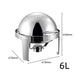 6l Stainless Steel Chafing Food Warmer Catering Dish Round