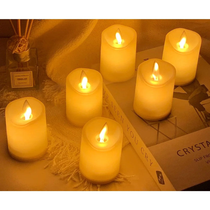 6Pcs Battery Powered Flameless LED Candles With Wick