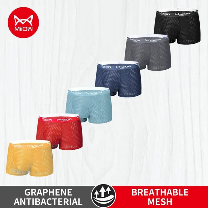 6pcs Fashion Men Underpants Boxers Shorts Hip Raise Nylon