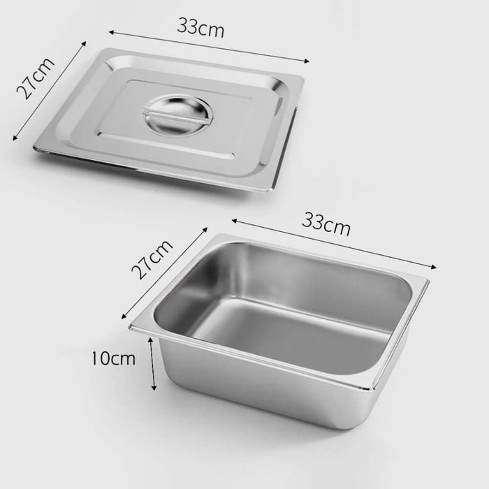 6x Gastronorm Gn Pan Full Size 1 2 10cm Deep Stainless Steel