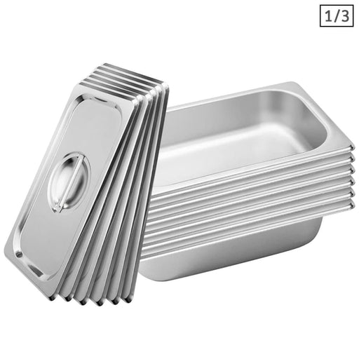 6x Gastronorm Gn Pan Full Size 1 3 6.5 Cm Deep Stainless