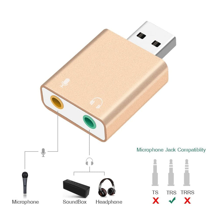 7.1 External Usb To Jack 3.5mm Headphone Adapter