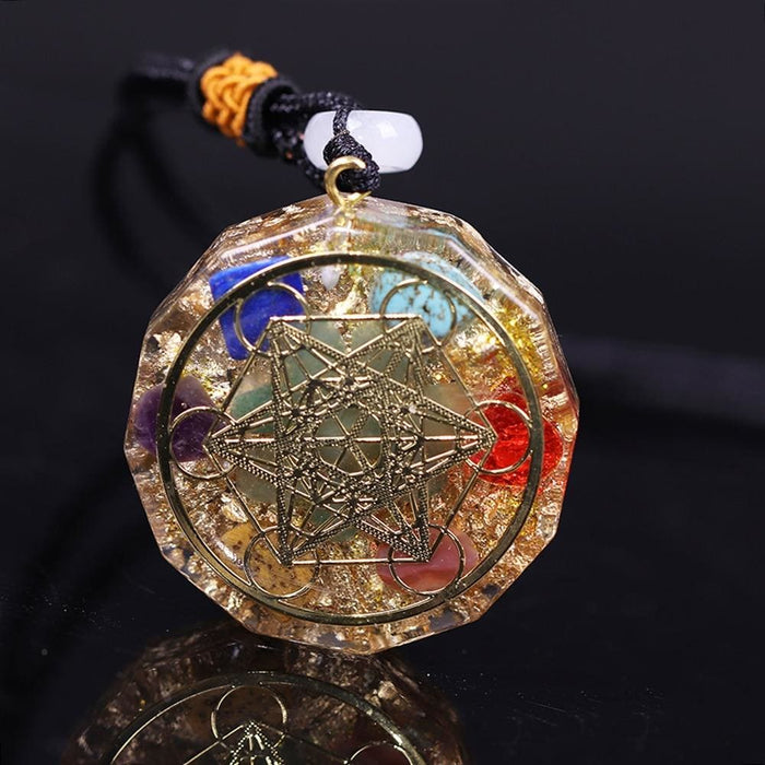 7 Chakra Energy Pendant Orgonite Necklace Reiki Yoga