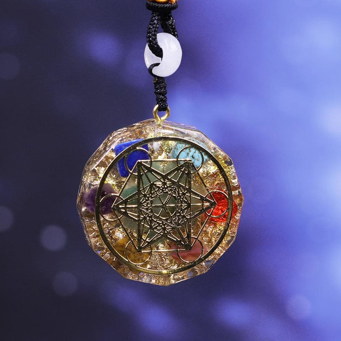 7 Chakra Energy Pendant Orgonite Necklace Reiki Yoga