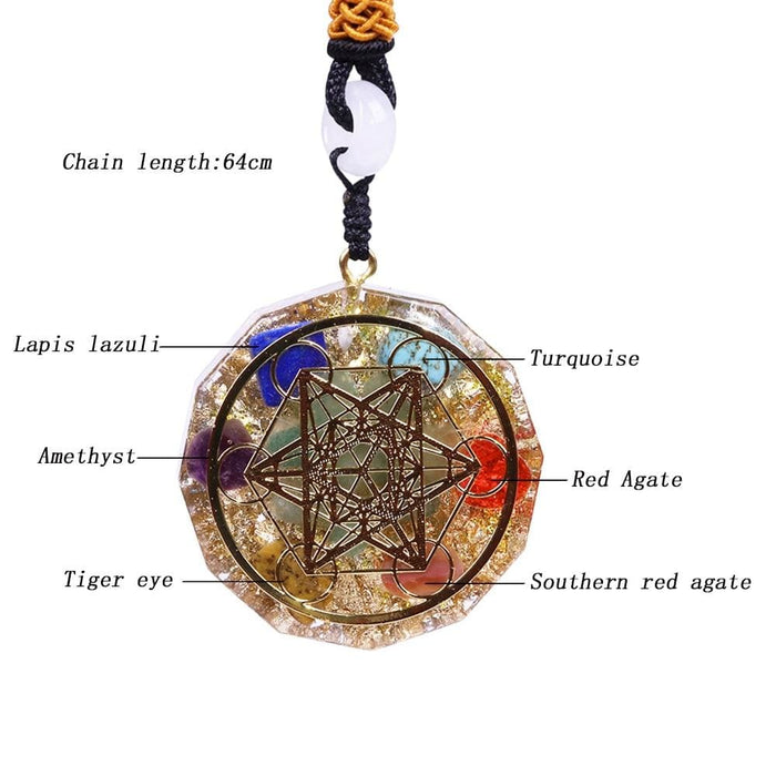 7 Chakra Energy Pendant Orgonite Necklace Reiki Yoga