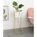 70cm Gold Metal Plant Stand With White Flower Pot Holder
