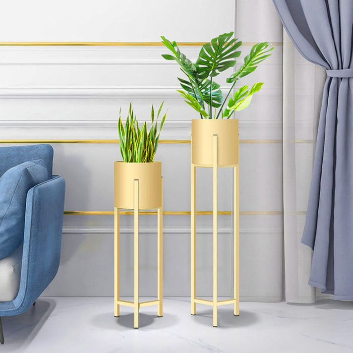 75cm Gold Metal Plant Stand With Flower Pot Holder Corner