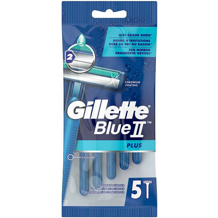 Shaving Razors By Gillette Blue Ii Plus 5 Units